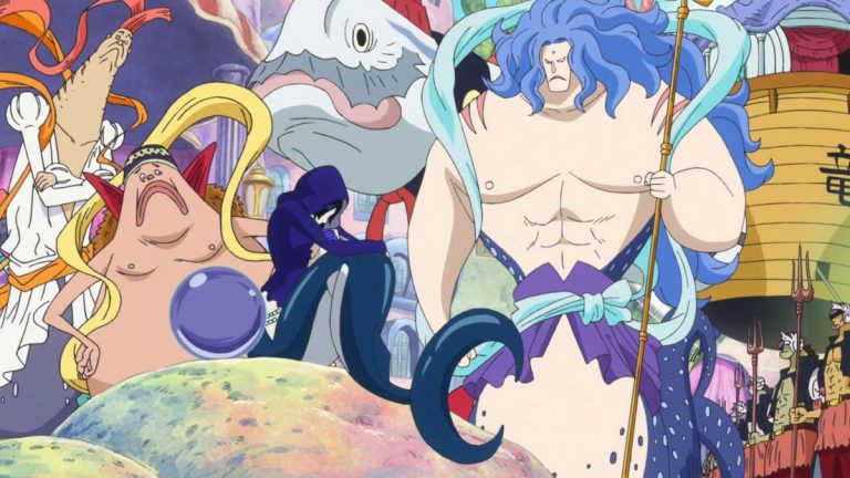 Official One Piece Episode 531 story scene from Fish-Man Island arrival, Hammond, the New Fish-Man Pirates, Mermaid Cove, Sanji’s blood crisis, Camie, Pappag, Madam Shyarly, King Neptune, Ryugu Palace, and Princess Shirahoshi