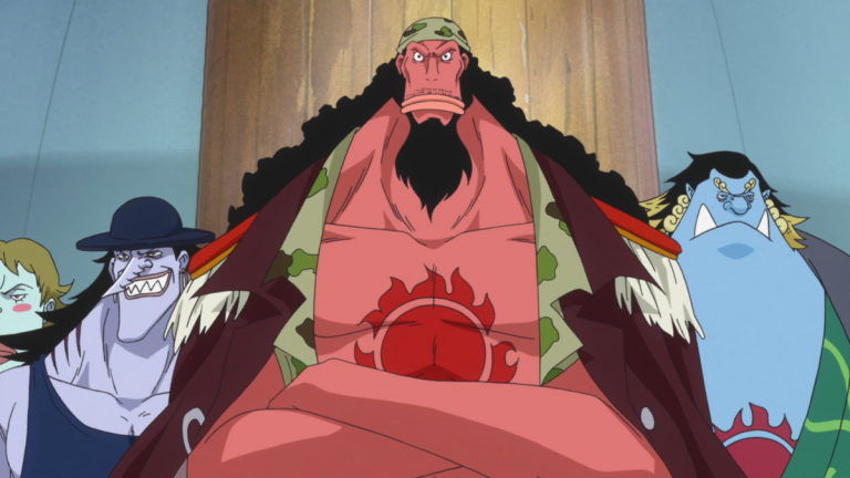Official One Piece Episode 540 story scene from Shirahoshi, Vander Decken IX, Hody Jones, Nami, Jinbe, Arlong, Fisher Tiger, the Sun Pirates, Mary Geoise, slavery, liberation, and Kizaru