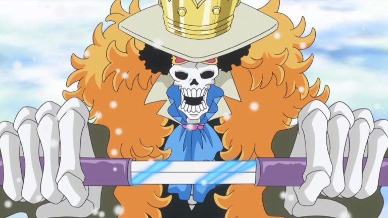 Official One Piece Episode 582 story scene from Punk Hazard, Akainu and Aokiji’s climate scars, Kin’emon, Momonosuke, the giant children, Brownbeard, Trafalgar Law, Smoker, G-5, and the hidden master Caesar Clown