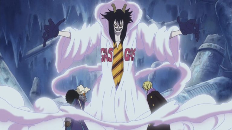 Official One Piece Episode 600 story scene from Caesar Clown, Luffy, Law, Smoker, Vergo, Doflamingo and Joker, Kin’emon, Sanji, the giant children, Nami, Usopp, Smiley, Shinokuni, and the underworld weapons market