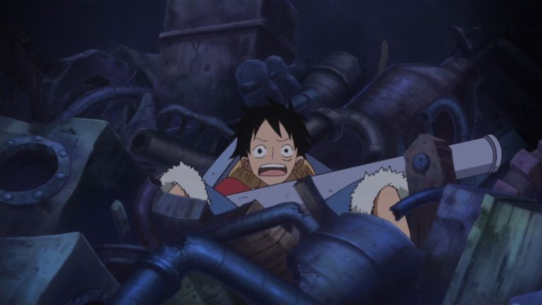 Official One Piece Episode 610 story scene from Luffy, Caesar Clown, Monet, Doflamingo, Trafalgar Law, SAD, Buffalo, Baby 5, Mocha, Nami, Chopper, Smoker, Vergo, G-5, Momonosuke, Kin’emon, and Punk Hazard