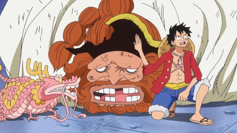 Official One Piece Episode 617 story scene from Luffy, Caesar Clown, Trafalgar Law, Vergo, Smoker, Doflamingo, Buffalo, Baby 5, Franky, General Franky, the Straw Hats, G-5, the giant children, Shinokuni, and Punk Hazard