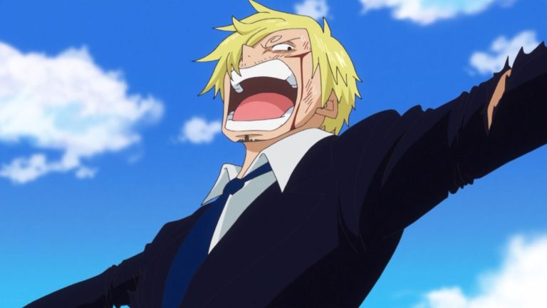 Official One Piece Episode 655 story scene from Rebecca, Acilia, Rolling Logan, Suleiman, Orlumbus, Giolla, Brook, Nami, Chopper, Momonosuke, Cavendish, Sanji, Doflamingo, Law, and the Thousand Sunny