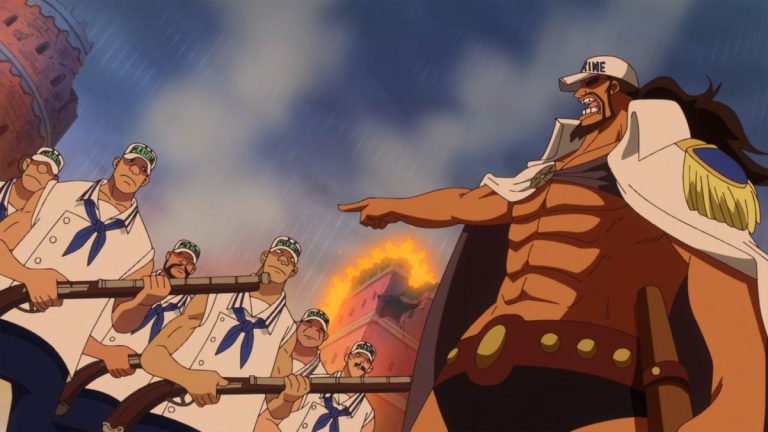Official One Piece Episode 700 story scene from Zoro, Pica, King Riku, Luffy, Trafalgar Law, Doflamingo, Trebol, Corazon, Homing, Flevance, Lami, and the White Town