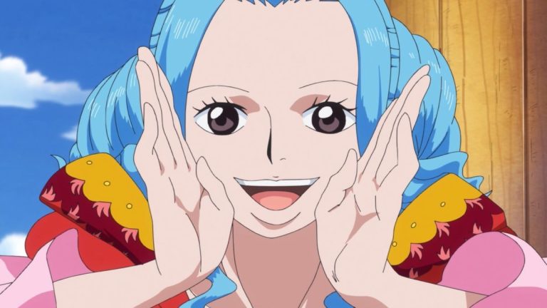 Official One Piece Episode 777 story scene from Vivi, Shirahoshi, Rebecca, King Cobra, King Neptune, King Riku, Dalton, Kureha, Wapol, Kaido, Eustass Kid, Scratchmen Apoo, Basil Hawkins, Luffy, Nami, Chopper, Brook, Carrot, Pedro, Pekoms, Grant, Bonham, Zappa, Prodi, and Garp