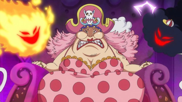 Official One Piece Episode 809 story scene from Luffy, Sanji, Nami, Pudding, Big Mom, Reiju, Judge, Yonji, Kingbaum, Chopper, Carrot, Brûlée, Randolph, Amande, Mont-d’Or, Galette, Bobbin, the Enraged Army, Zeus, and Prometheus