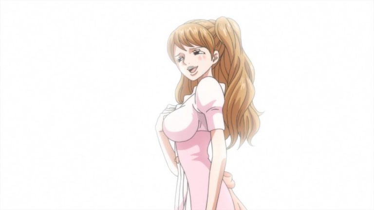 Official One Piece Episode 815 story scene from Luffy, Nami, Big Mom, Brook, Pedro, Smoothie, Tamago, Pudding, Sanji, Chopper, Carrot, Brûlée, Lola, Zepo, Pekoms, Judge, Mont-d’Or, Perospero, Zeus, Prometheus, Napoleon, and the Poneglyphs