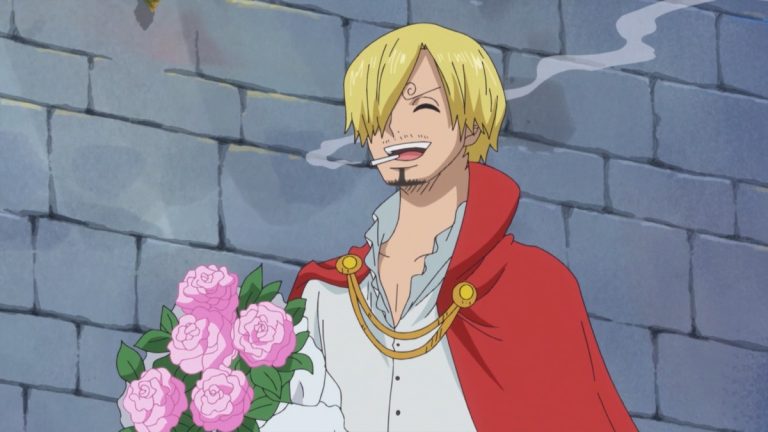 Official One Piece Episode 817 story scene from Sanji, Pudding, Reiju, Sora, Luffy, Nami, Jinbe, Brook, Big Mom, Pedro, Tamago, Chopper, Carrot, Brûlée, Zeff, Judge, Mont-d’Or, Opera, Zeus, Prometheus, Napoleon, and the Poneglyphs