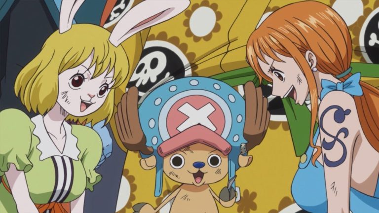 Official One Piece Episode 826 story scene from Sanji, Luffy, Brook, Big Mom, Jinbe, Nami, Pedro, Carrot, Chopper, Reiju, Bege, Bobbin, Counter, Mont-d’Or, Judge, Germa, Pudding, Brûlée, Prometheus, Zeff, Pekoms, and the Poneglyphs