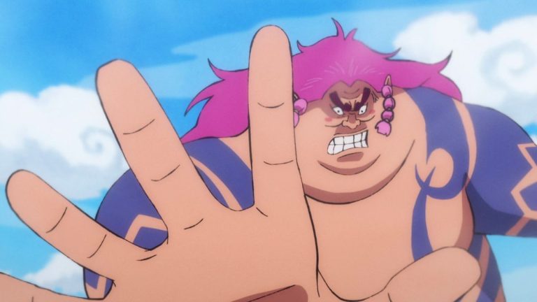 Official One Piece Episode 903 story scene from Luffy, Zoro, Okiku, Otama, Urashima, Holdem, Speed, Law, Hawkins, Otsuru, Komachiyo, Kaido, Orochi, and Bakura Town