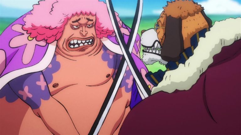 Official One Piece Episode 918 story scene from Blackbeard, Moria, Absalom, Shiryu, Catarina Devon, King, Queen, Jack, Luffy, Kid, Hyogoro, Dobon, Sanji, Toko, Franky, Usopp, Caribou, and Komurasaki