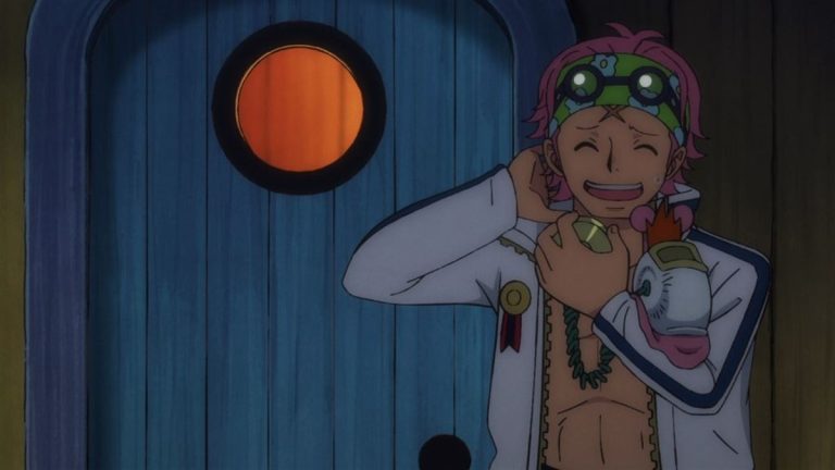Official One Piece Episode 957 story scene from Morgans, Sabo, Vivi, Drake, Koby, Hancock, Mihawk, Buggy, Weevil, Sakazuki, Fujitora, Sengoku, Rocks, Garp, Roger, Whitebeard, Big Mom, Kaido, Oden, Kinemon, Denjiro, Tsuru, Sukiyaki, and the Scabbards
