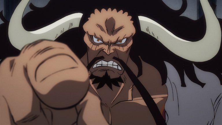 Official One Piece Episode 985 story scene from Luffy, Zoro, Jinbe, Franky, Kinemon, Denjiro, Law, Kid, Otama, Queen, Kaido, Yamato, Ulti, Page One, Who’s-Who, Black Maria, X Drake, Sasaki, and Apoo