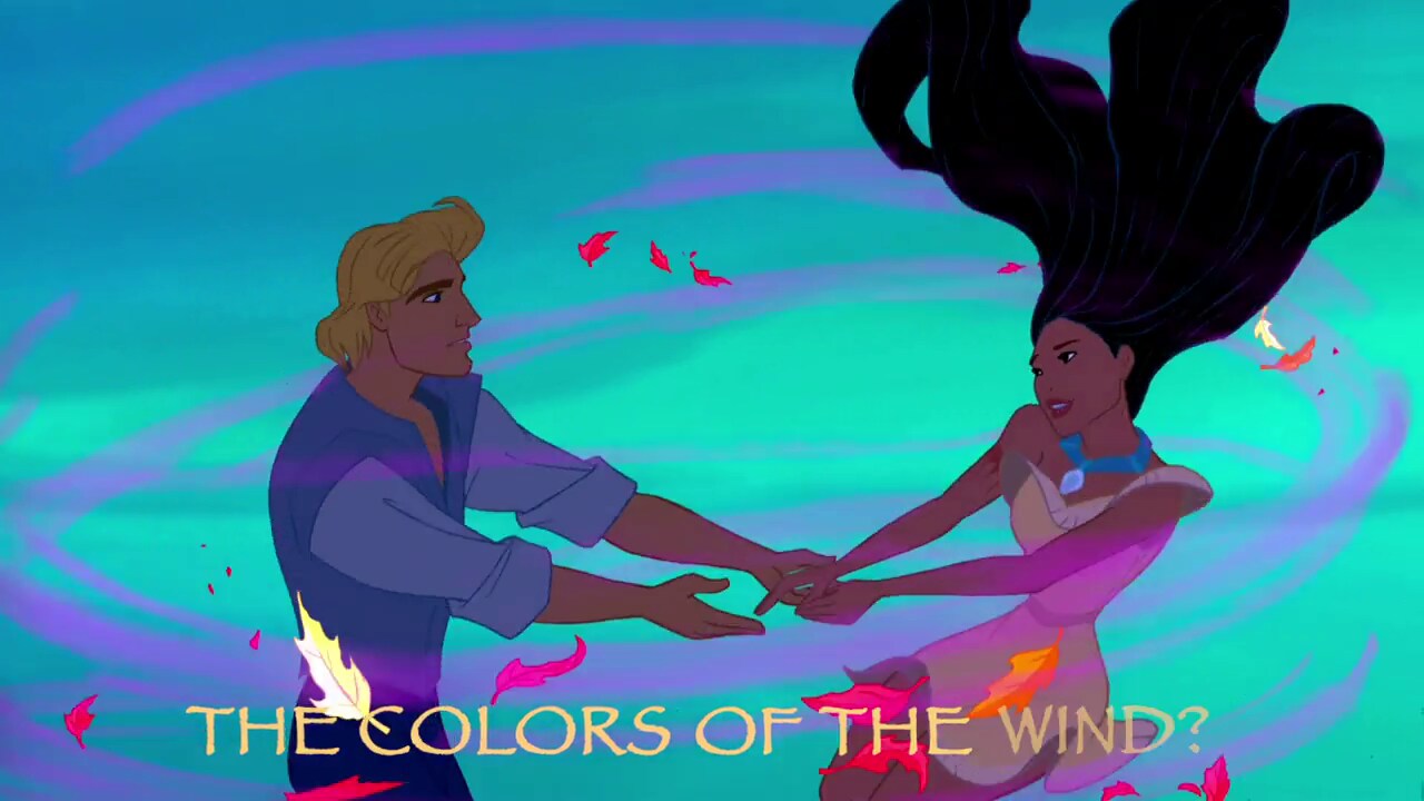 Pocahontas leads John Smith through the Colors of the Wind sequence