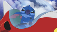 Stitch arriving on Izayoi Island in the official TV Tokyo still for Ichariba Chodei
