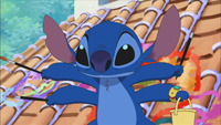 Stitch with Muun’s magical paintbrush in the official TV Tokyo still for Episode 4