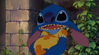 Stitch caring for a forest egg in the official TV Tokyo still for Episode 7