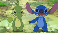 Felix cleaning at extreme speed in the official TV Tokyo still for Stitch anime Episode 9