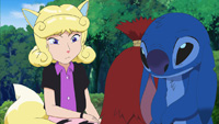 Dolores creating foxfire near Stitch in the official TV Tokyo still for Episode 12