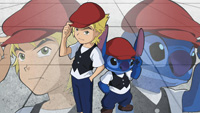 Stitch preparing for a television role in the official TV Tokyo still for Stitch anime Episode 17