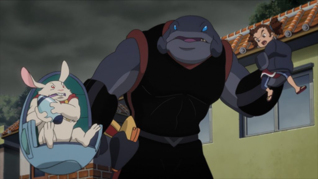 Yuna’s rescue effort during the second half of the Hämsterviel showdown in the official Apple TV still for Stitch anime Episode 25