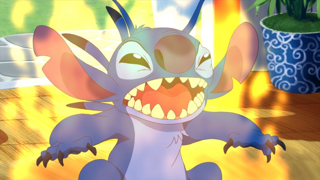 Experiment 627 posing as a prince during the official Apple TV still for Stitch anime season two Episode 15