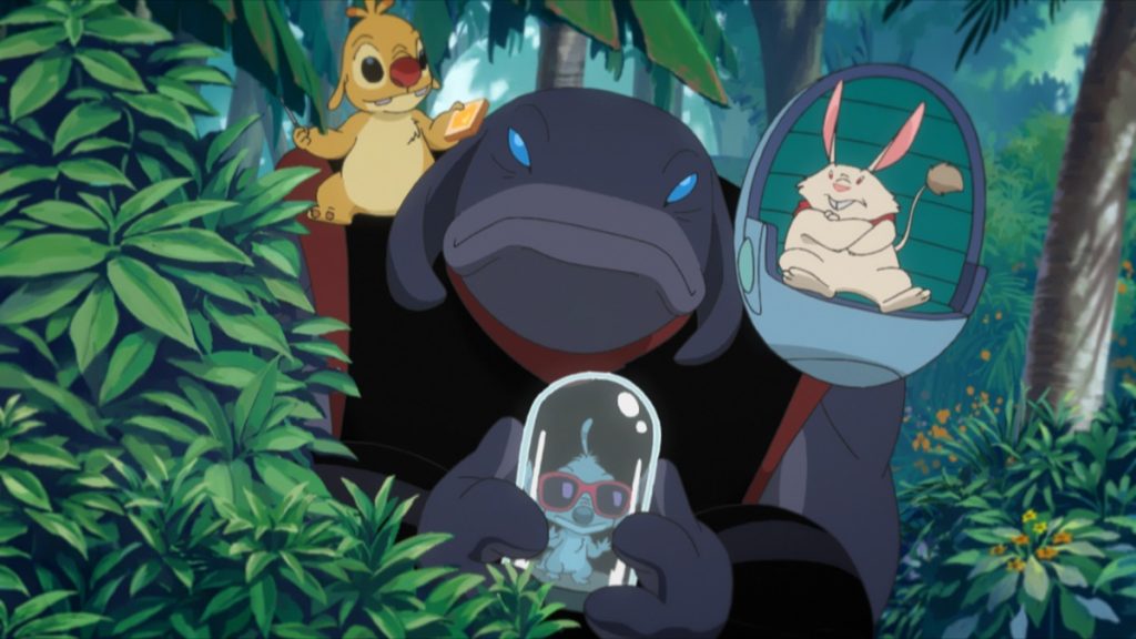 Stitch approaching the Chitama Stone after completing 43 good deeds in the official Apple TV still for season two Episode 19