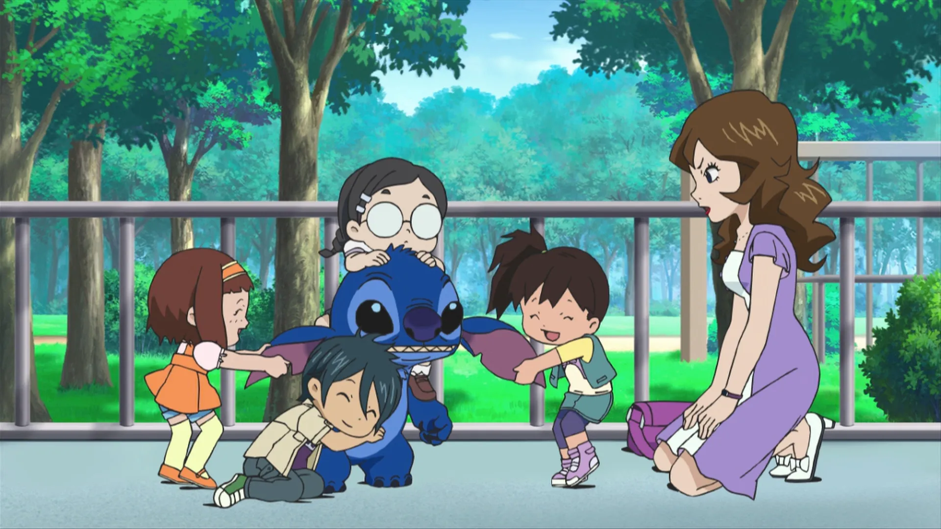 Official Disney+ still for Stitch anime production season three Episode 24, 戦え!ちびっ子軍団!